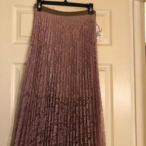Free People Lace Pleated Skirt in Blush violet